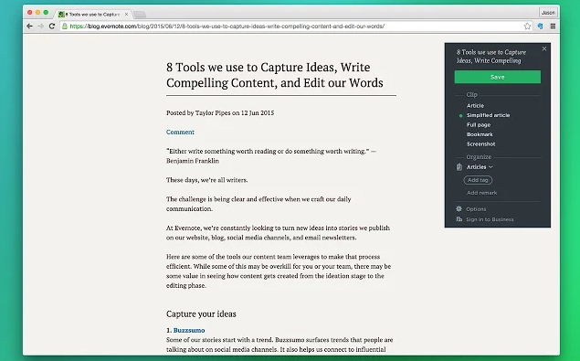 Evernote Web Clipper